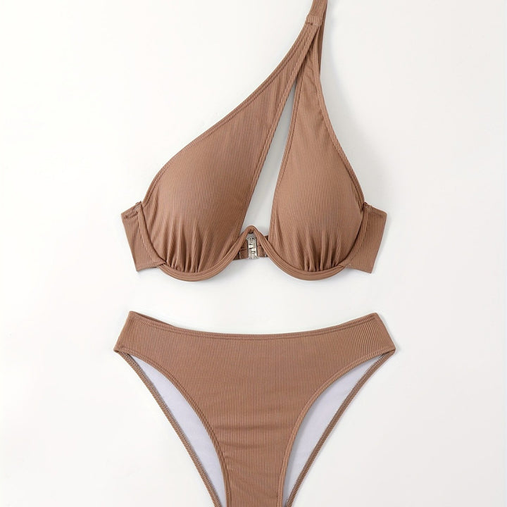 Women's bikini set with asymmetrical strap design and supportive push-up top Mune Fashion