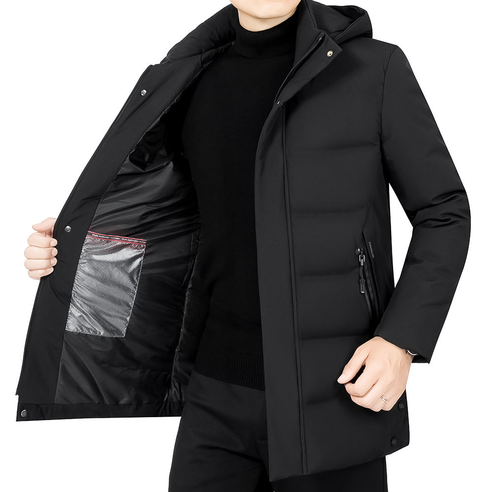 Men's Thermo Winter Short Coat with Luxurious Faux Fur Lining and Stand Collar Mune Fashion