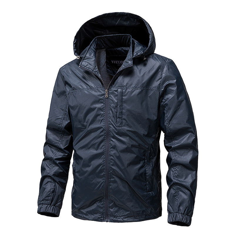 Men's lightweight water-repellent compact packable windbreaker with hood Mune Fashion