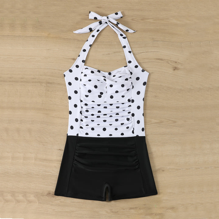 Women's One-Piece Swimsuit with Ruffle Details and Hip Shorts Mune Fashion
