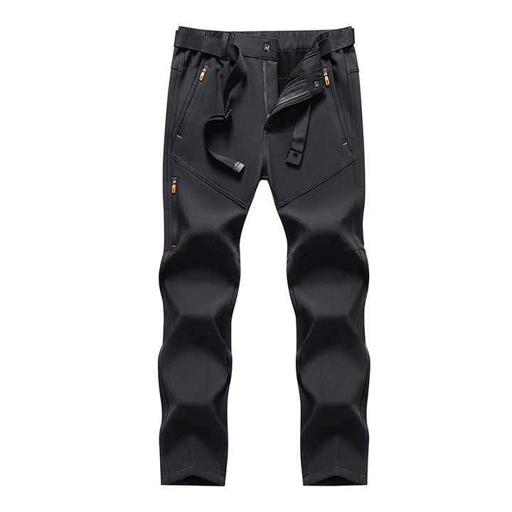 Men's technical softshell outdoor pants with pre-shaped knees, water-repellent zippers & integrated belt Mune Fashion