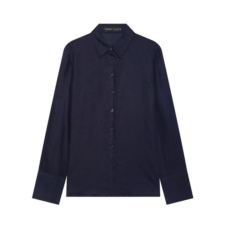 Ladies Oversized Silk Effect Blouse with Kent Collar and Cuffs Mune Fashion