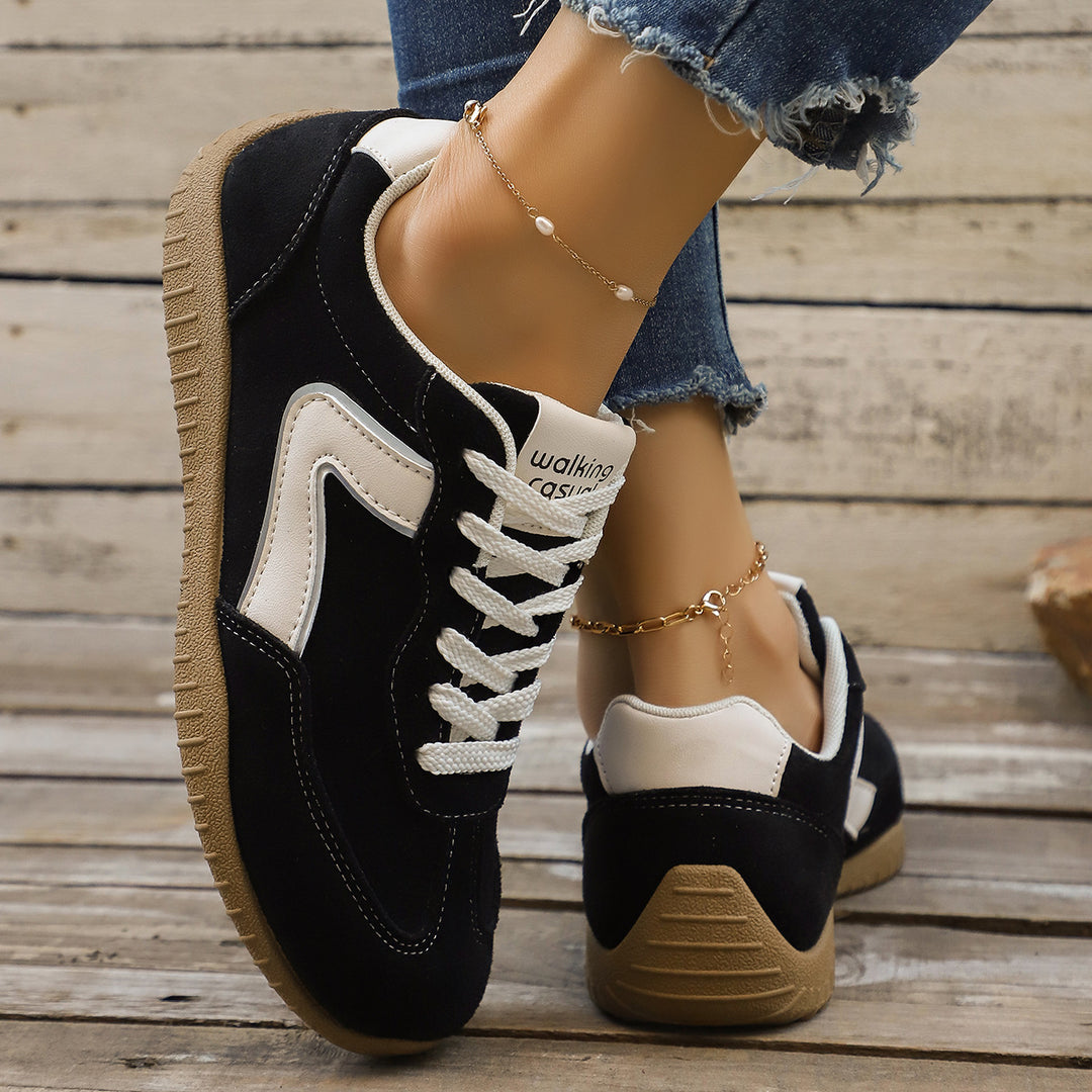 Damen Veloursleder-Optik Casual-Sneaker mit ergonomischer Komfortsohle Mune Fashion