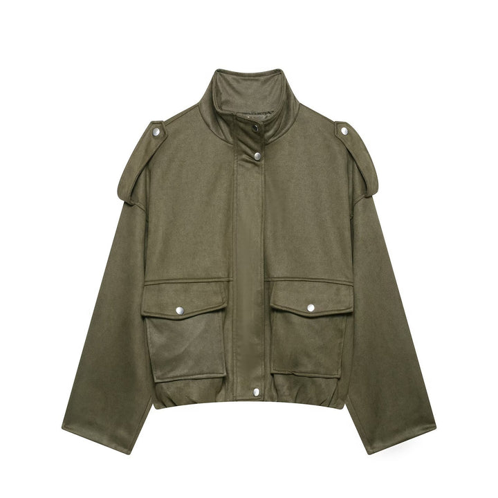 Women's Fashion Short Jacket with Pockets