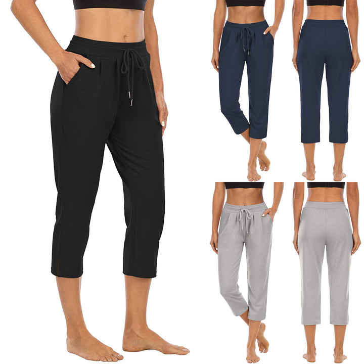 Women's comfortable lounge pants with high waist, drawstring, side pockets, and light stretch. Mune Fashion