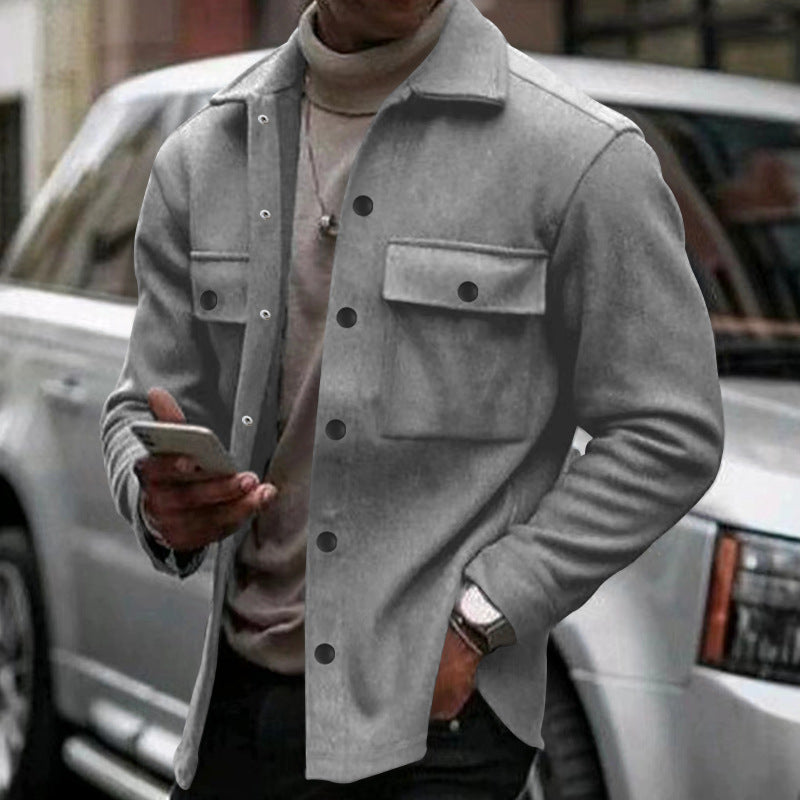 Men's Overshirt-Jacket in Shacket Style with Patch Chest Pockets Mune Fashion
