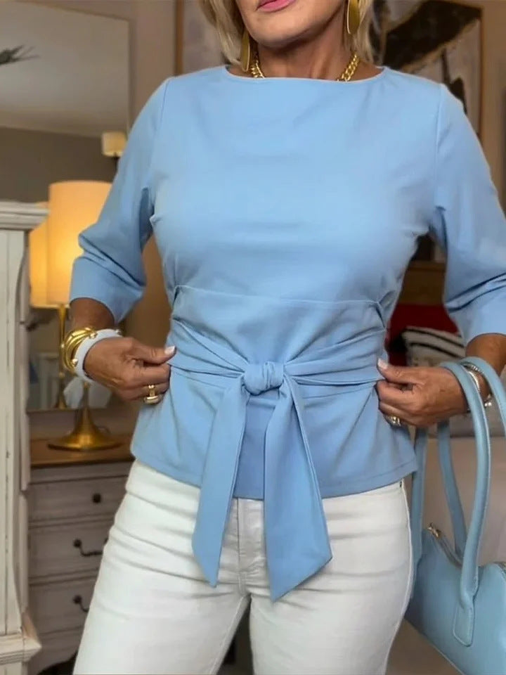 Ladies Elegant Blouse with Bow Detail Mune Fashion