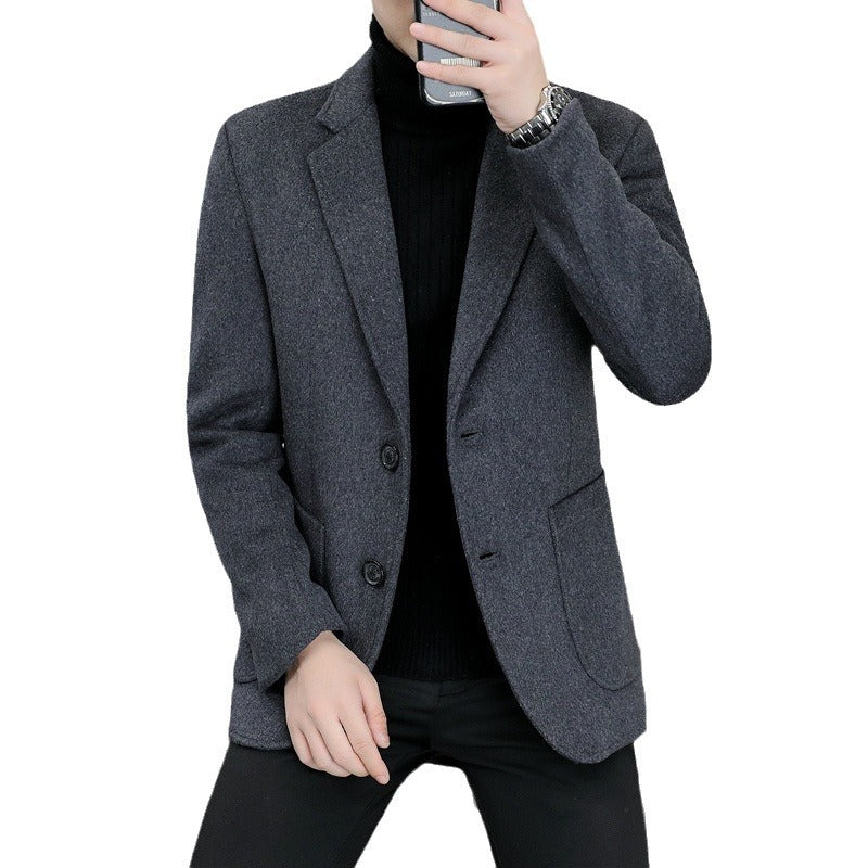 Men's Elegant Wool Blend Blazer with Slim Fit and Notched Lapel Mune Fashion