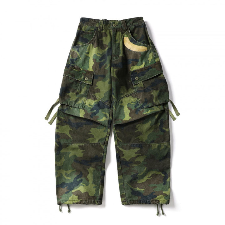 Unisex locker cut cargo pants with banana appliqué, large patch pockets and adjustable hem Mune Fashion