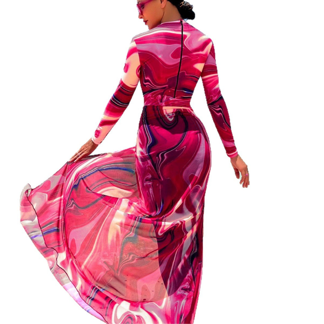 Ladies elegant beach suit with transparent skirt Mune Fashion