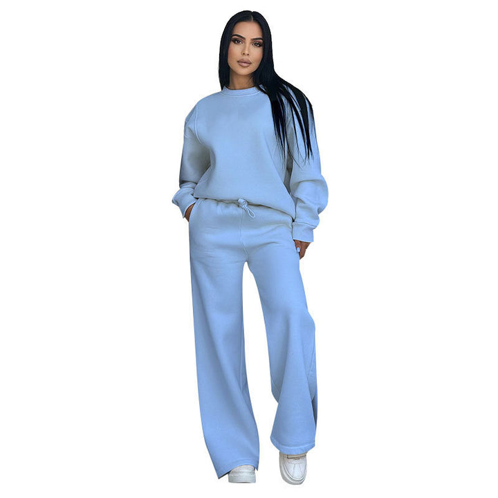 Women's Nano Lounge Set with Oversized Round Neck and High-Cut Jogging Pants with Wide Leg Mune Fashion