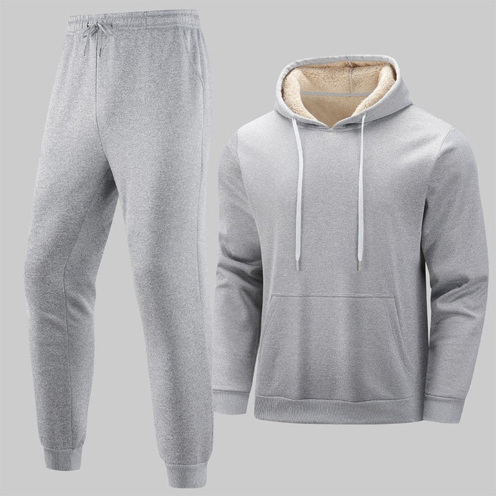 Men's Insulated Leisure Set with Teddy Lined Hoodie & Thermal Jogging Pants Mune Fashion