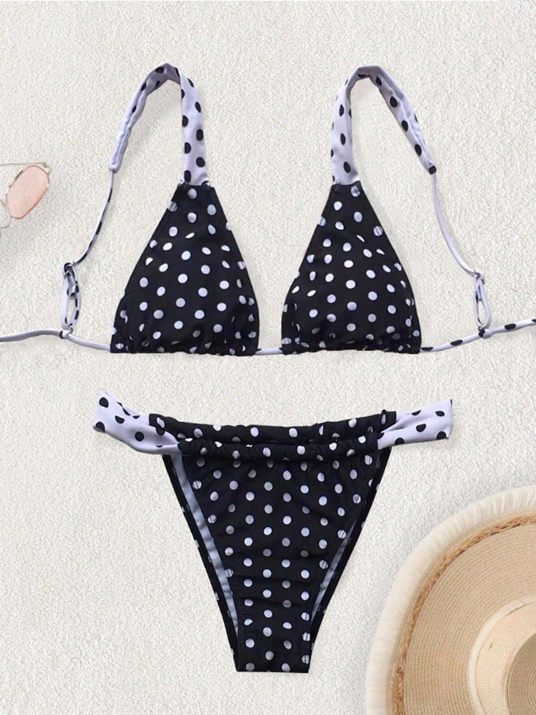 Women's triangle bikini with playful pattern mix Mune Fashion
