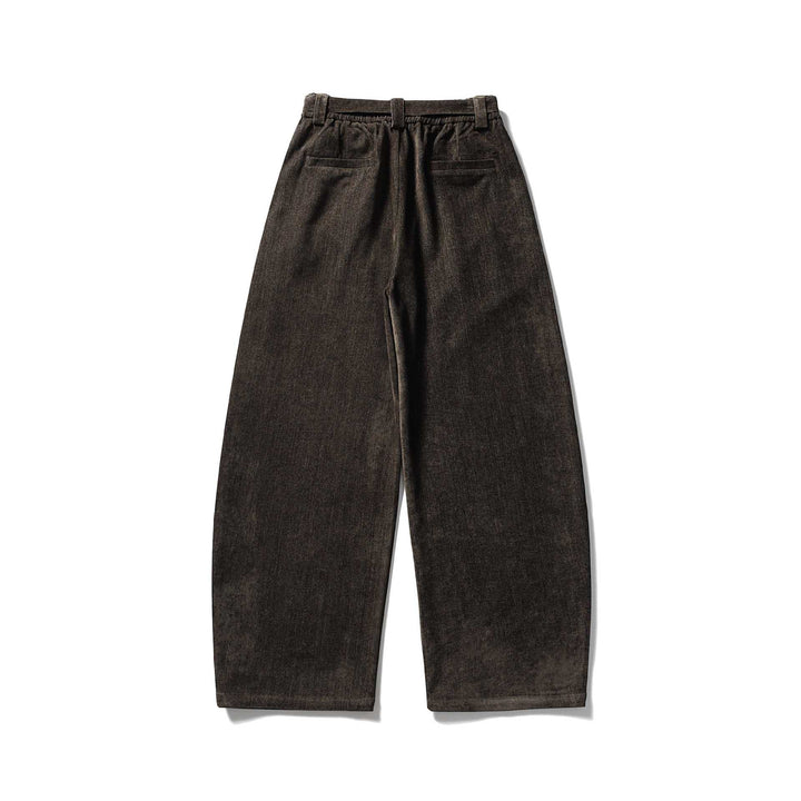 Women Wide High-Waisted Pleated Trousers with Belt Mune Fashion