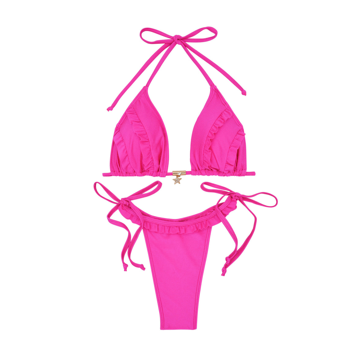 Women's triangle bikini with ruffle details and adjustable ties Mune Fashion