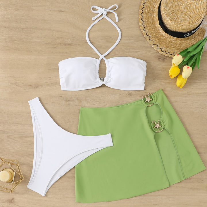 Ladies bathing set with trendy top and fashionable bikini bottom Mune Fashion