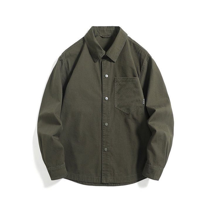 Men's ripstop overshirt with snap placket, straight cut and chest pocket Mune Fashion