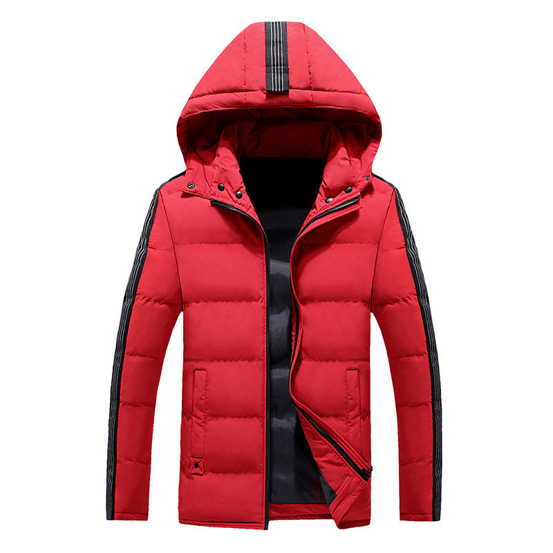 Men's quilted thermal hooded jacket in urban sports style with contrast sleeves Mune Fashion