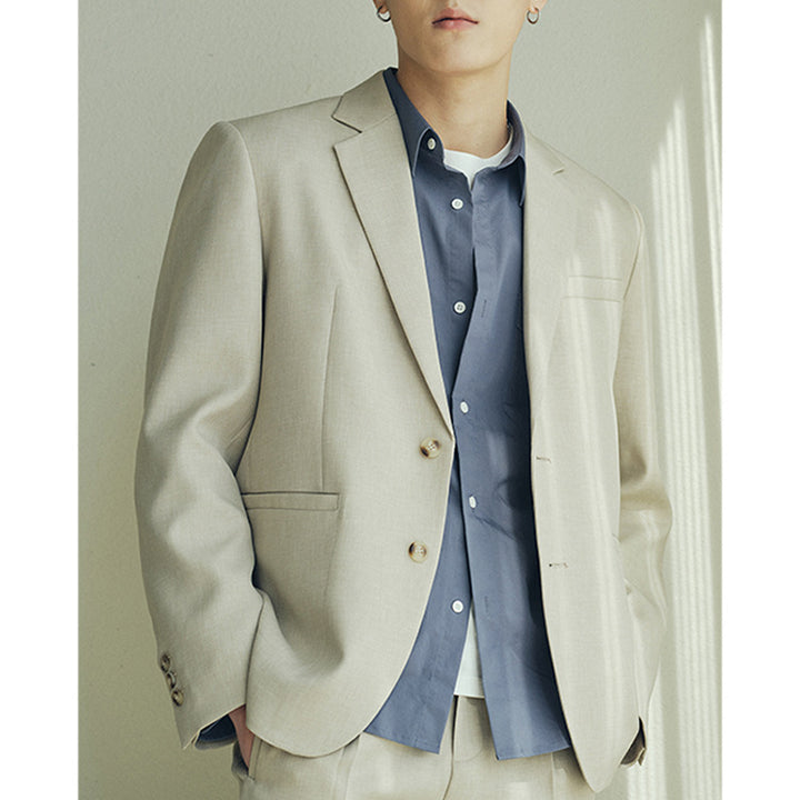 Men's lightweight half-lined blazer made of linen blend with relaxed fit Mune Fashion