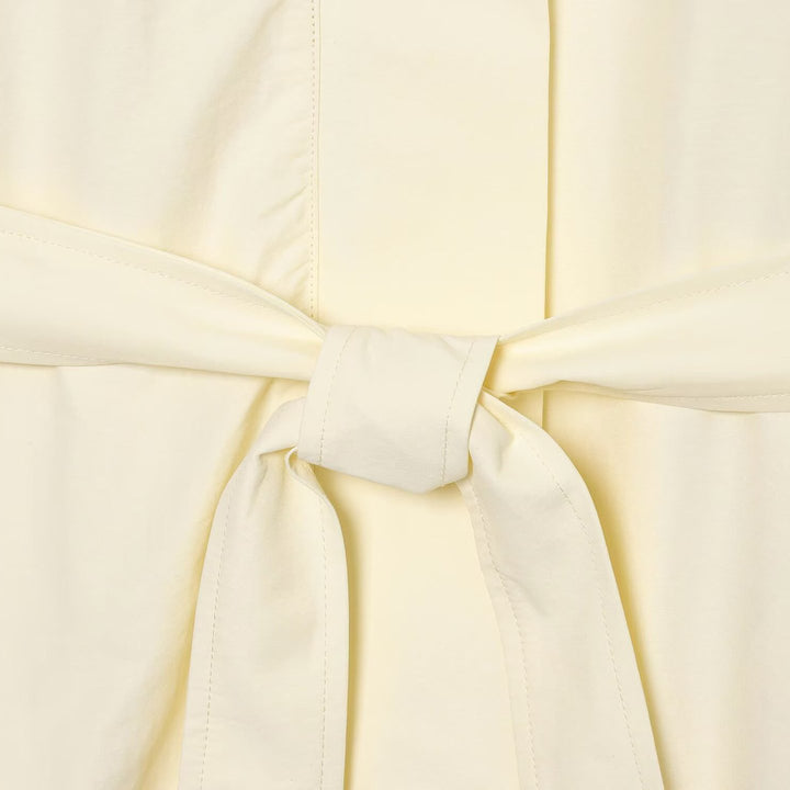 Women Lightweight Tailored Jacket with Stand Collar, Tied Belt and Cape Sleeve Detail Mune Fashion