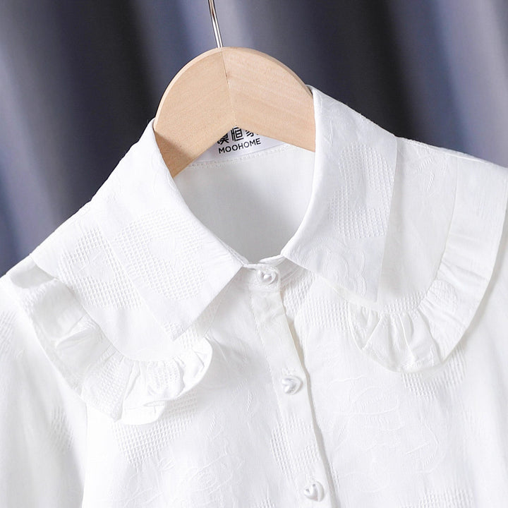 Girls' Shirt Blouse with Playful Ruffles Mune Fashion
