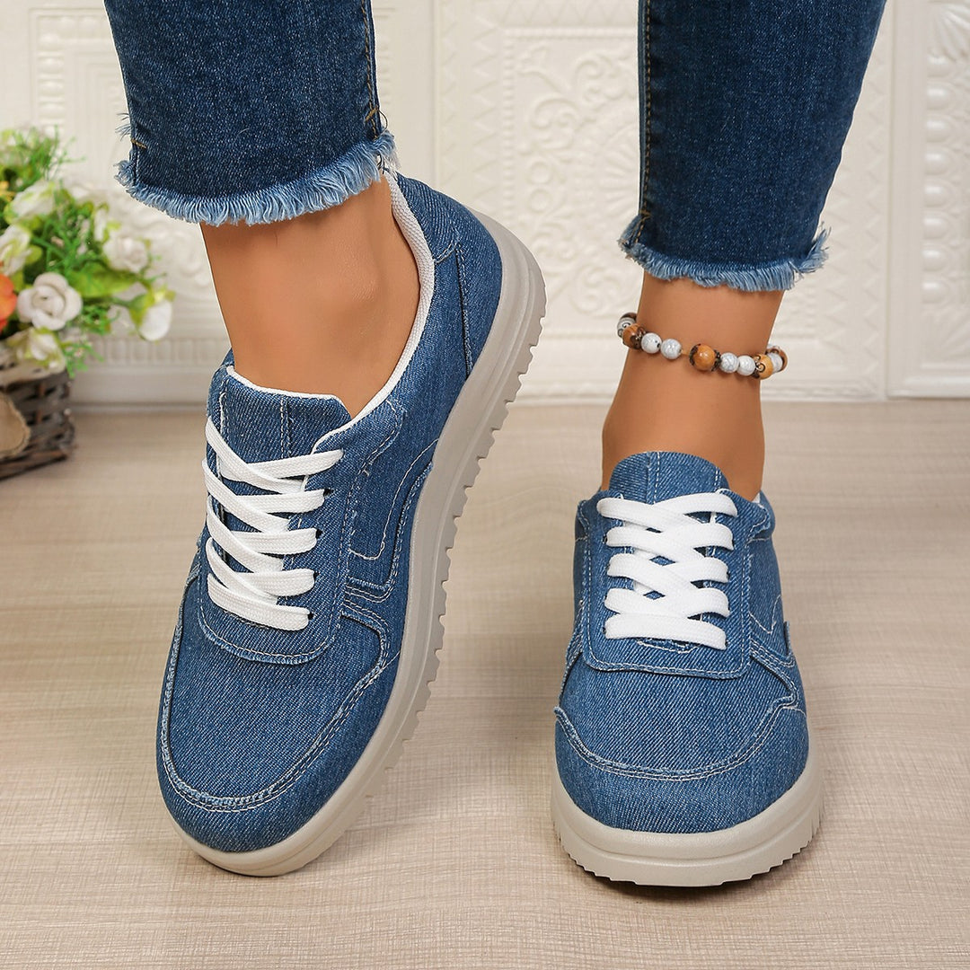 Women's Casual Denim Sneakers with Padded Comfort Insole and Profiling EVA Outsole Mune Fashion
