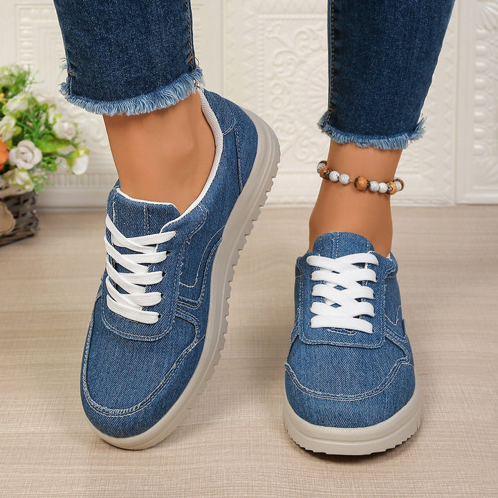 Women's Casual Denim Sneakers with Padded Comfort Insole and Profiling EVA Outsole Mune Fashion