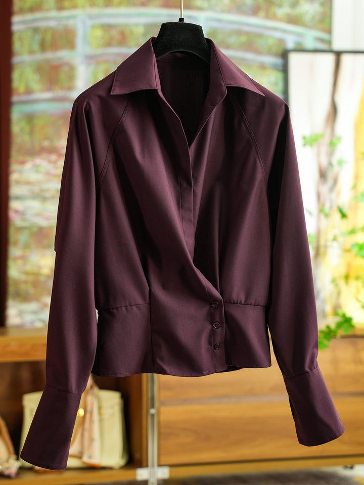 Women's Fashion Blouse with Light Draping Effect Mune Fashion