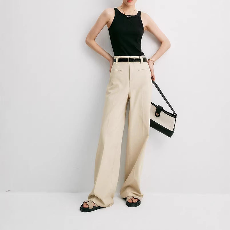 Ladies Elegant and Wide High Waist Pants Mune Fashion