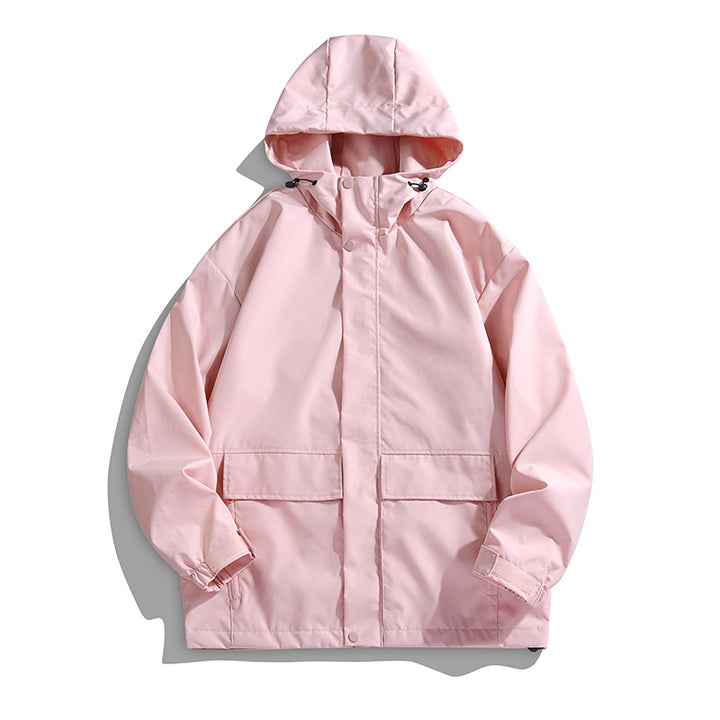 Unisex Waterproof Hooded Transition Jacket with Adjustable Hood & Utility Pockets Mune Fashion