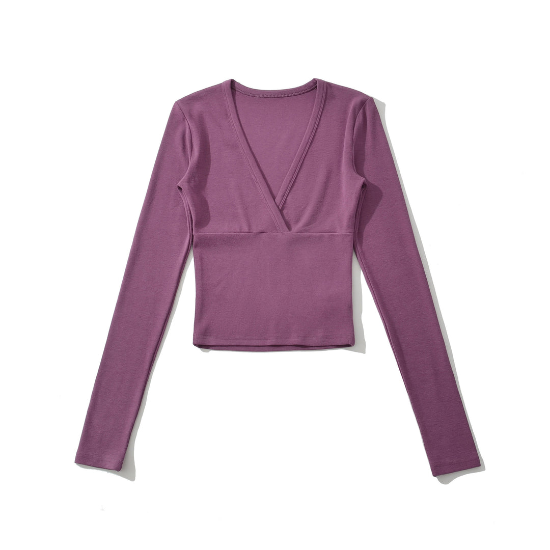 Women's wrap shirt with V-neck and fitted dividing seam Mune Fashion