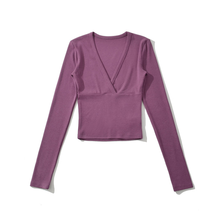 Women's wrap shirt with V-neck and fitted dividing seam Mune Fashion