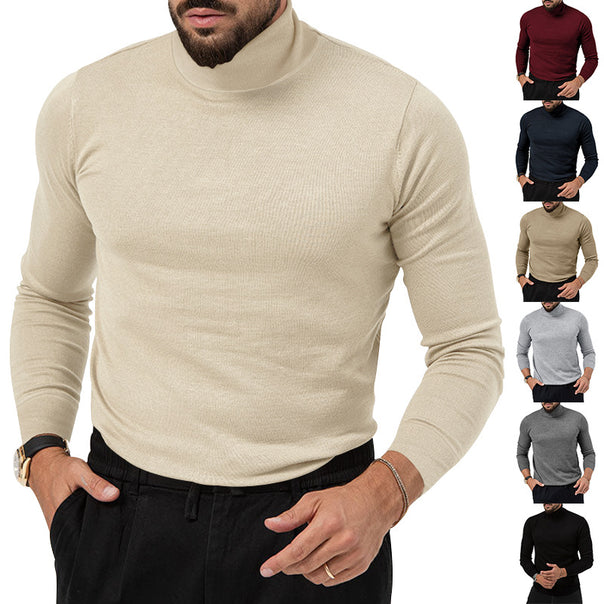 Men's Slim-Fit Turtleneck Sweater Fine Knit with Stretch, Slim Silhouette and Ribbed Cuffs Mune Fashion
