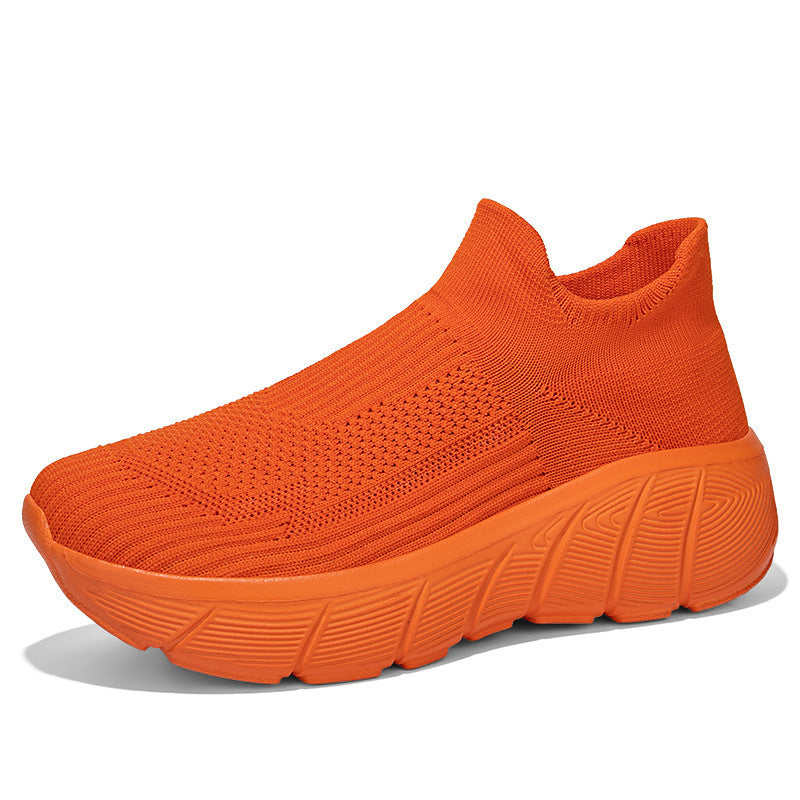 Unisex nan seamless knit slip-on shoe with sculpted platform outsole and orthopedically shaped heel support Mune Fashion