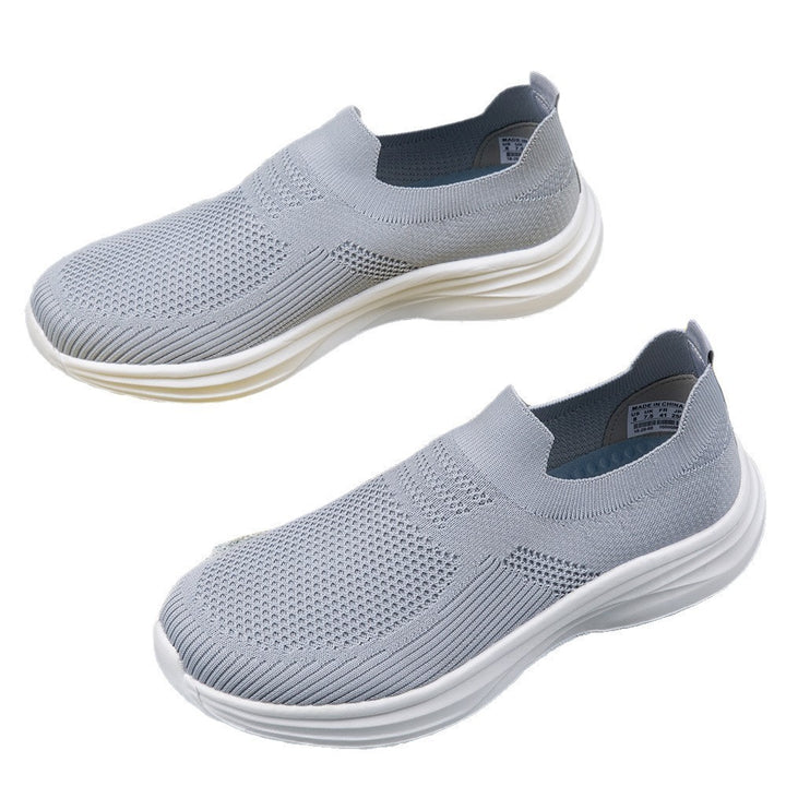 Women's knitted sock sneaker with shock-absorbing wedge sole and seamless slip-on Mune Fashion