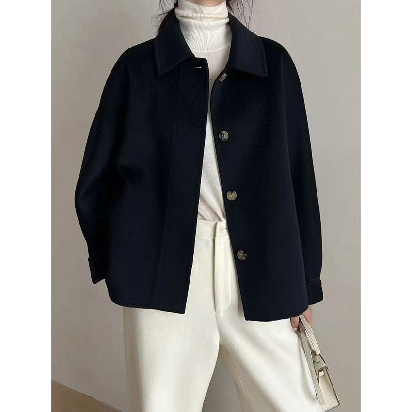 Women's teddy jacket with shirt collar and concealed button placket Mune Fashion