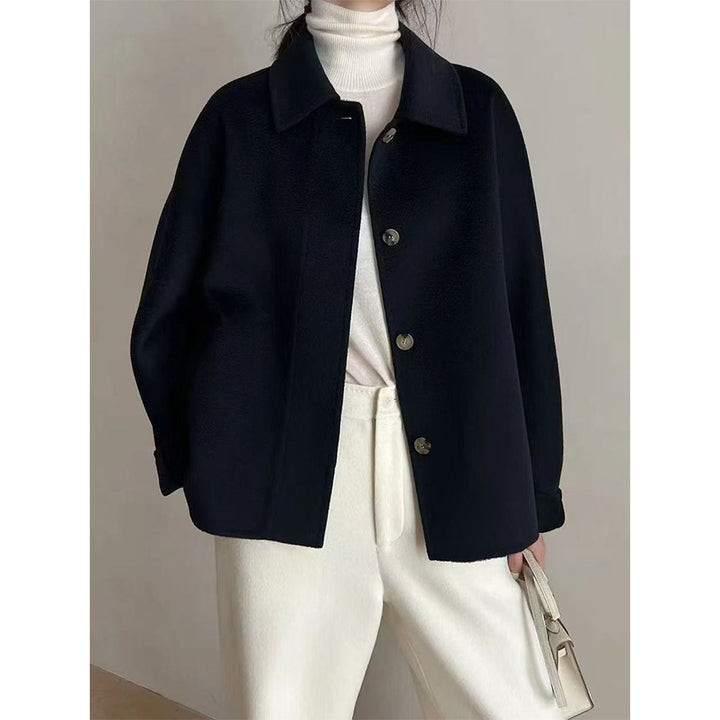 Women's teddy jacket with shirt collar and concealed button placket Mune Fashion