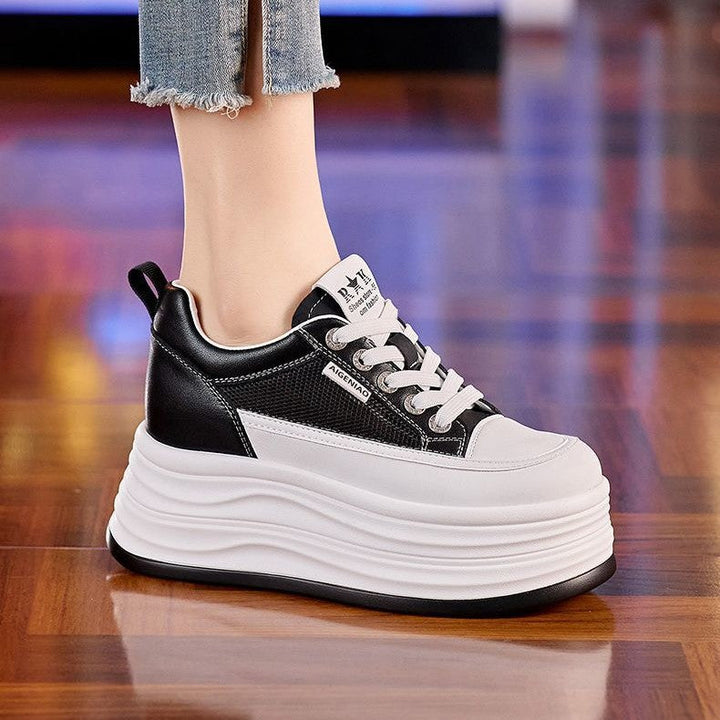 Women's sporty platform sneakers with breathable upper material combination Mune Fashion
