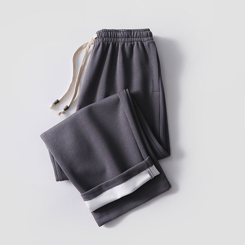 Unisex Padded Fleece Jogging Pants with Elastic Waistband Drawstring and Slim Ankle Cuff Mune Fashion