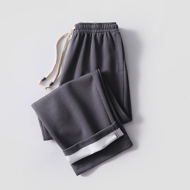 Unisex Padded Fleece Jogging Pants with Elastic Waistband Drawstring and Slim Ankle Cuff Mune Fashion