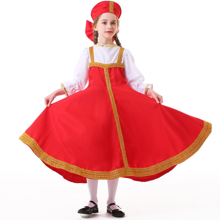 Girls Fairy Tale Costume with Golden Hem Mune Fashion