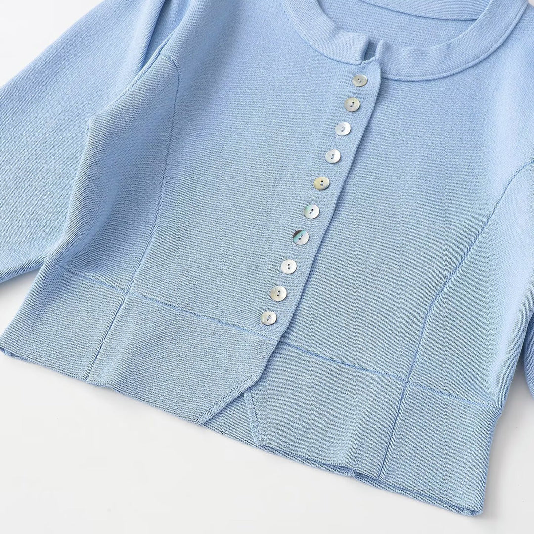 Women's short ribbed bolero jacket with puff sleeves Mune Fashion