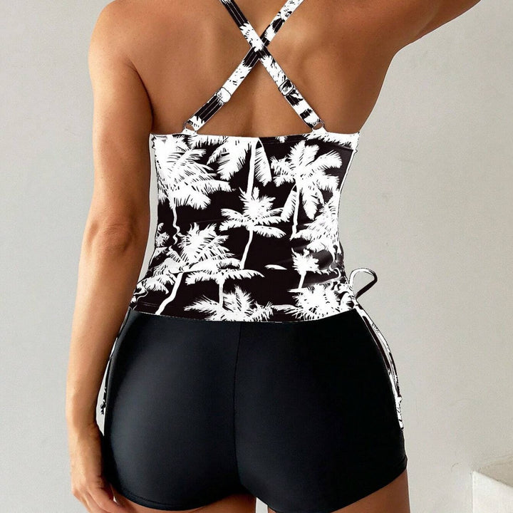 Women's Sporty Tankini Set with Adjustable Side Ties Mune Fashion