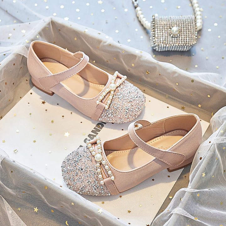 Girls' ballerinas with pearl embellishment and glitter Mune Fashion