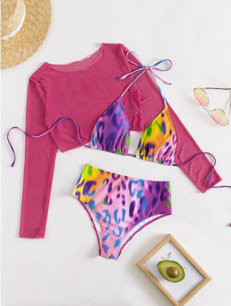 Women's bikini set with long-sleeved top and high waistband Mune Fashion