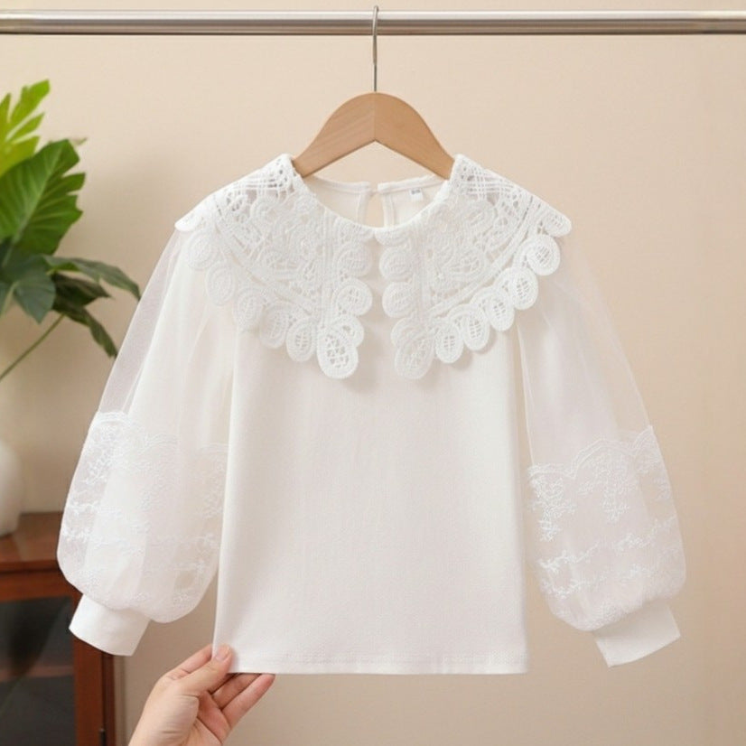 Ladies elegant blouse with intricate crochet details Mune Fashion