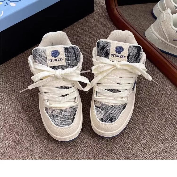 Women's Sporty Sneakers with Trendy Denim Design Mune Fashion