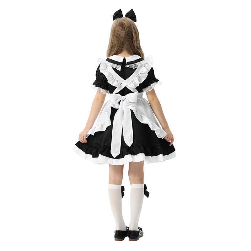 Girl's playful maid dress with ruffle details Mune Fashion