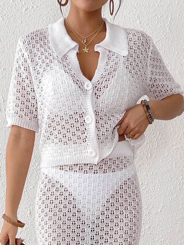 Women’s Casual Crochet Jumpsuit with Button Design Mune Fashion