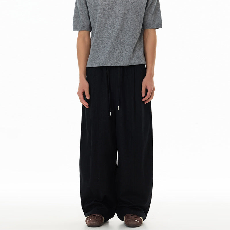 Men's Loose Linen-Cotton Pants with Drawstring and Pockets Mune Fashion